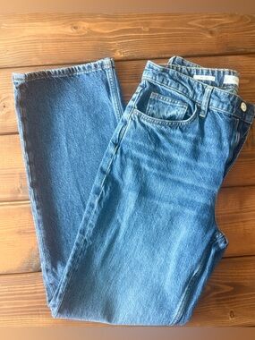 Mango MNG Matilda Straight Leg Jeans Medium Wash High Rise Denim Size 6